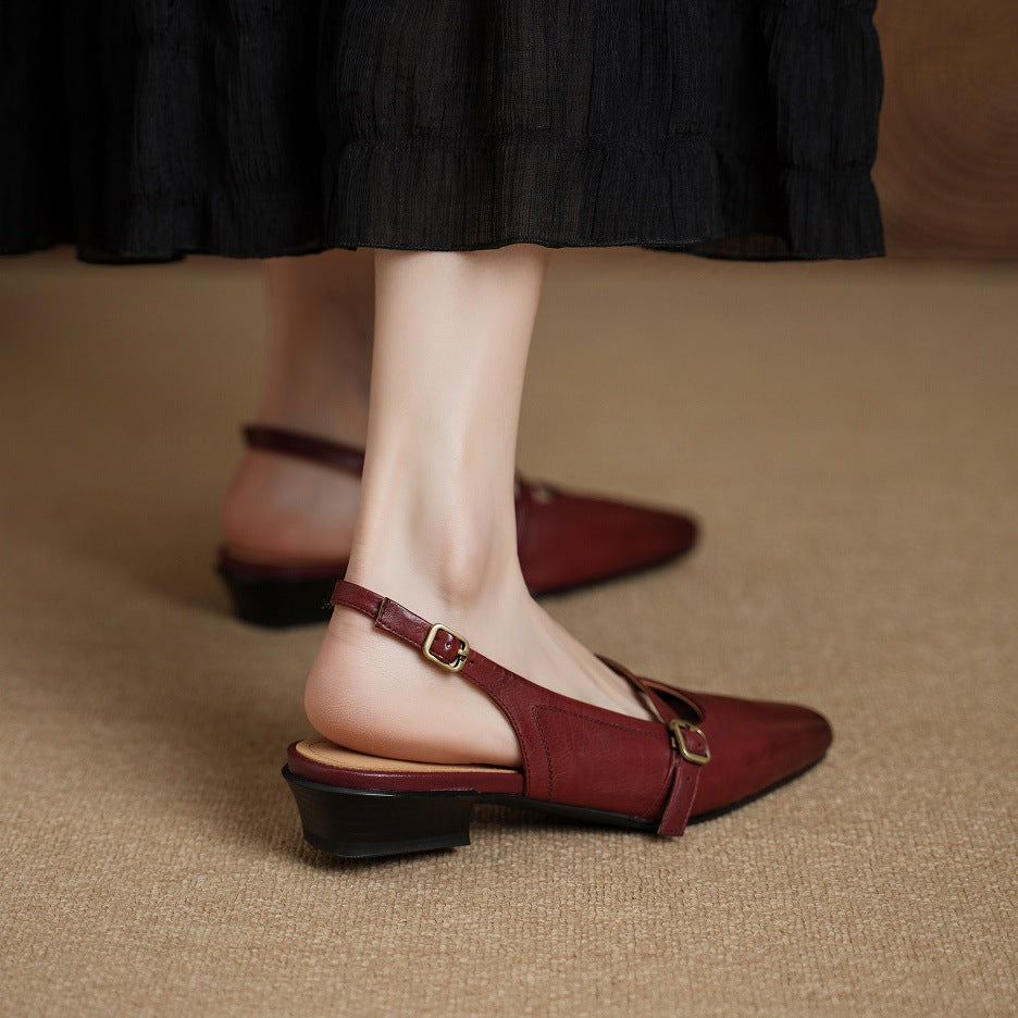 Vani Genuine Leather Slingbacks