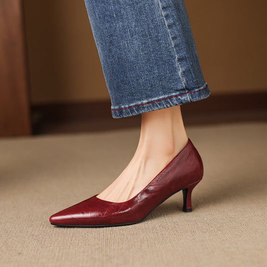 Emey Genuine Leather Heels