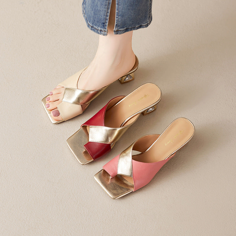 Avela Genuine Leather Toe-Loop Sandals