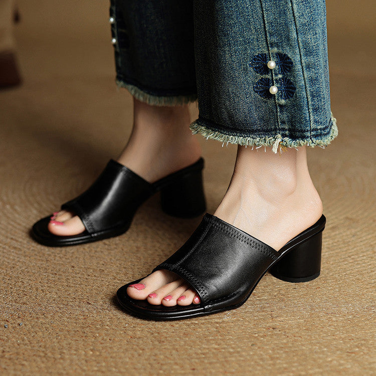 Brily Genuine Leather Mules