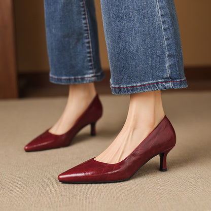 Emey Genuine Leather Heels