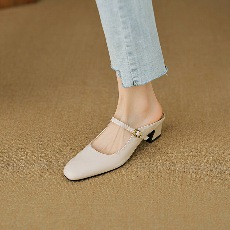 Zaya Genuine Leather Mules
