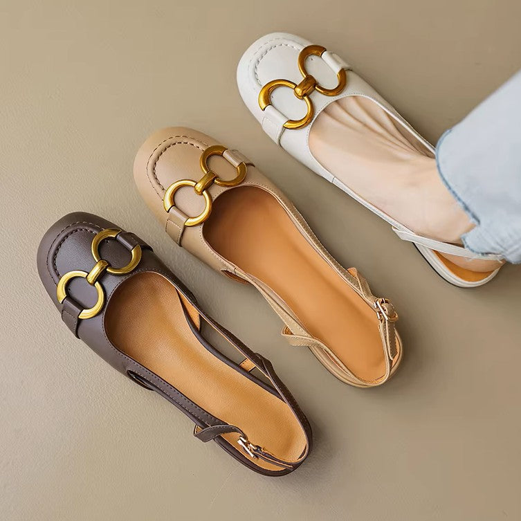 Brylo Genuine Leather Slingbacks