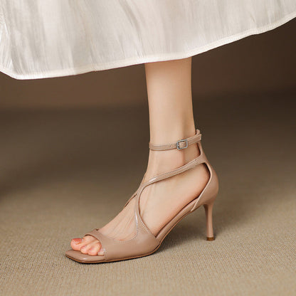 Christine Genuine Leather Heels