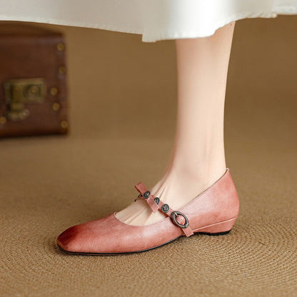 Neris Genuine Leather Mary Jane Flats