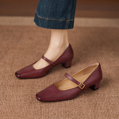 Elif Genuine Leather Heels