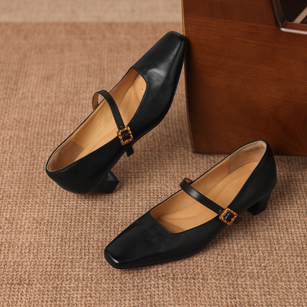Elif Genuine Leather Heels