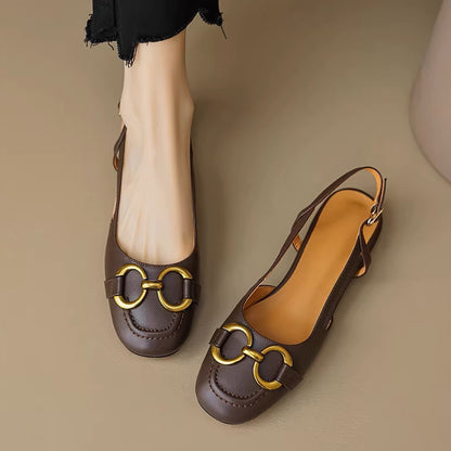 Brylo Genuine Leather Slingbacks