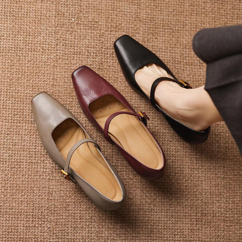 Elif Genuine Leather Heels
