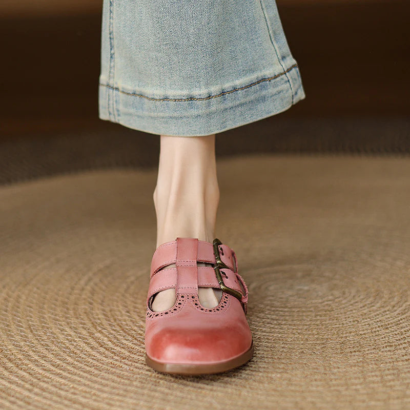 Adria Genuine Leather Mules