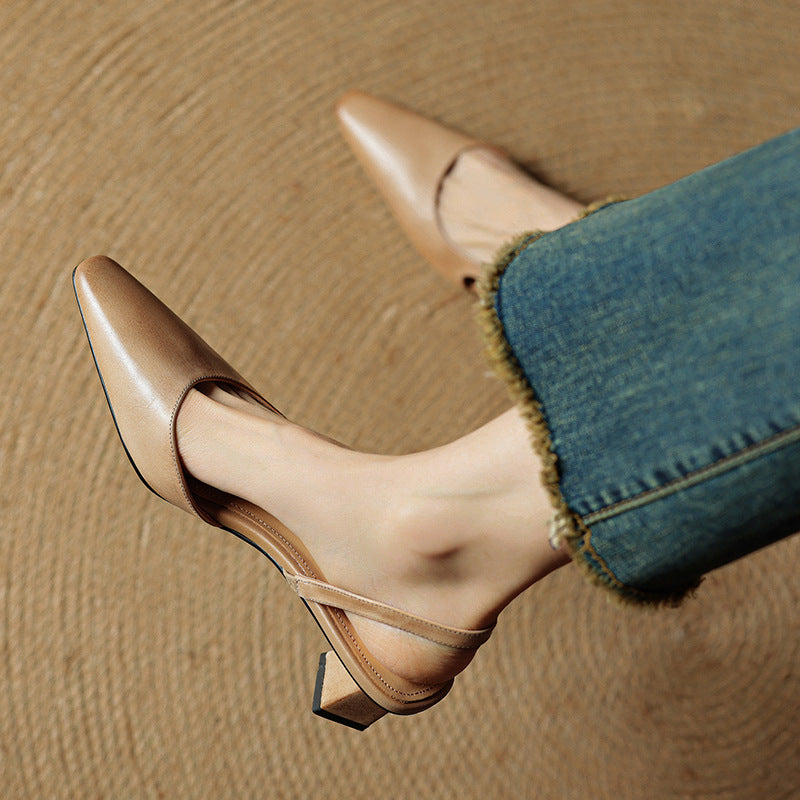 Elle Genuine Leather Heels