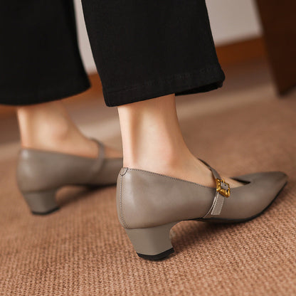 Elif Genuine Leather Heels