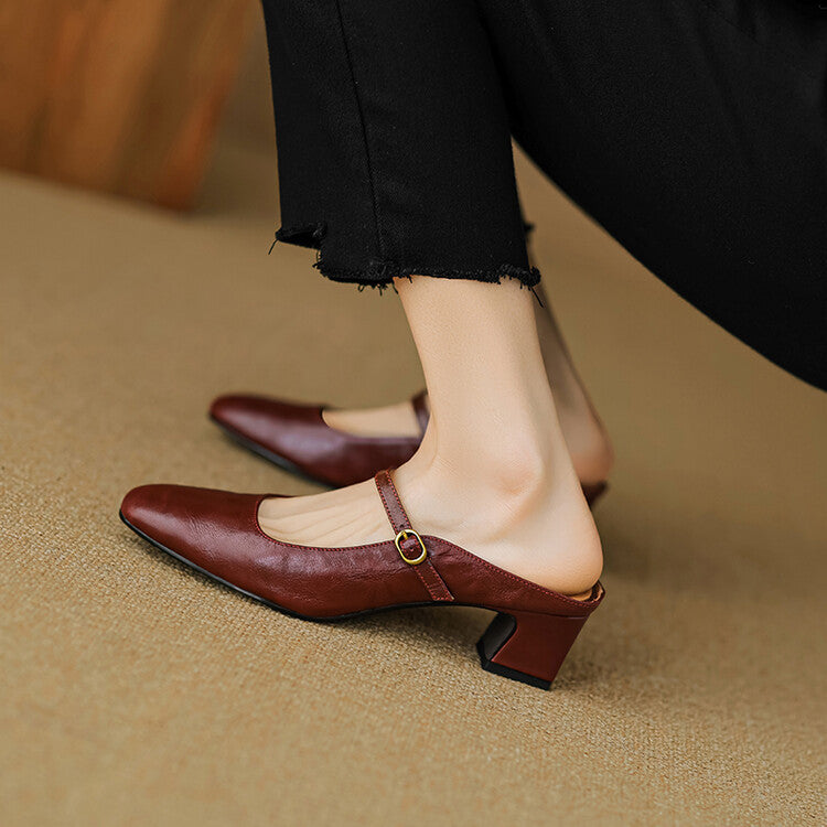 Zaya Genuine Leather Mules