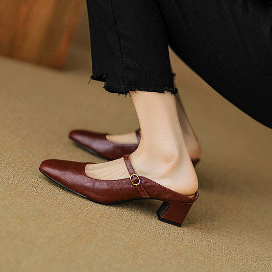 Zaya Genuine Leather Mules