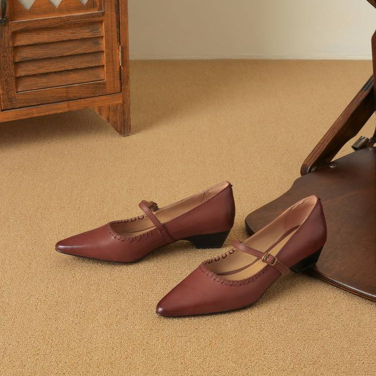 Zora Genuine Leather Heels