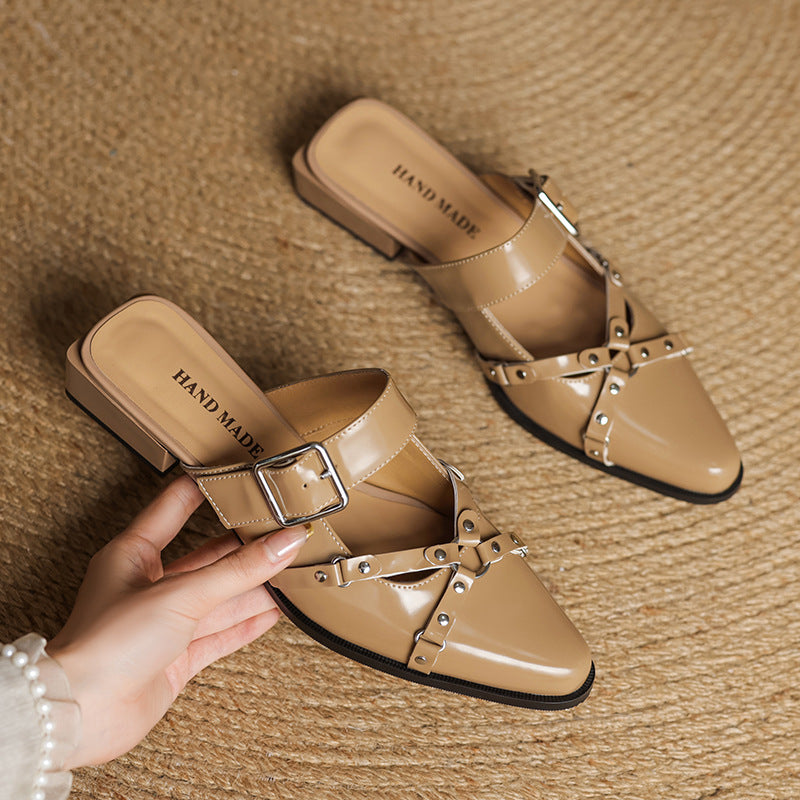 Renly Genuine Leather Slingbacks