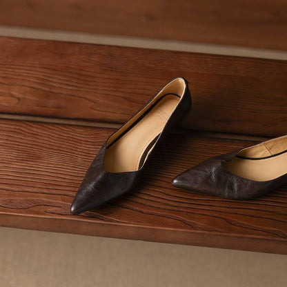 Aelra Genuine Leather Pumps