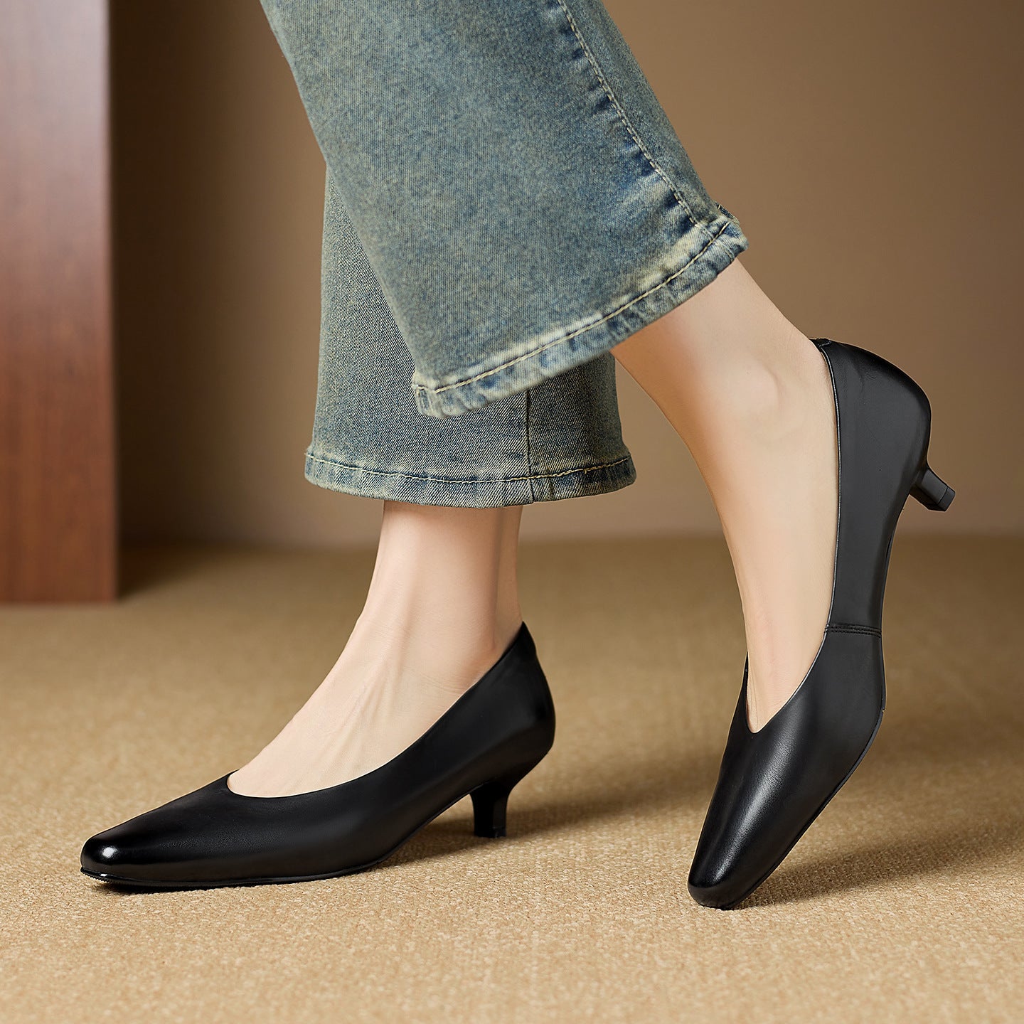 Elara Genuine Leather Heels