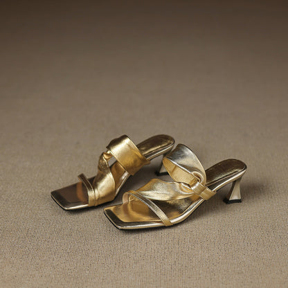 Zelen Genuine Leather Crossover Strap Sandals