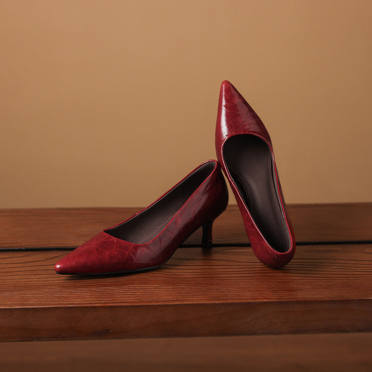 Emey Genuine Leather Heels