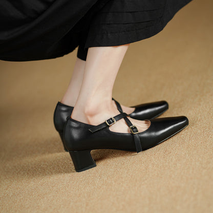 Kesia Genuine Leather Crisscross Strap Heels