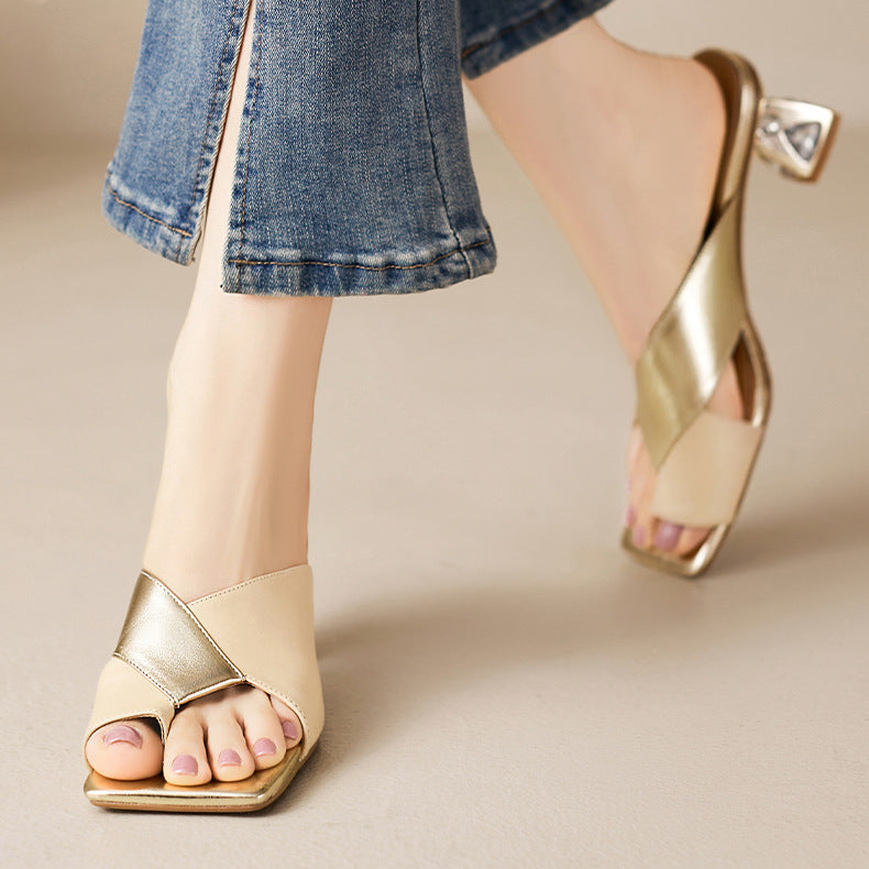 Avela Genuine Leather Toe-Loop Sandals