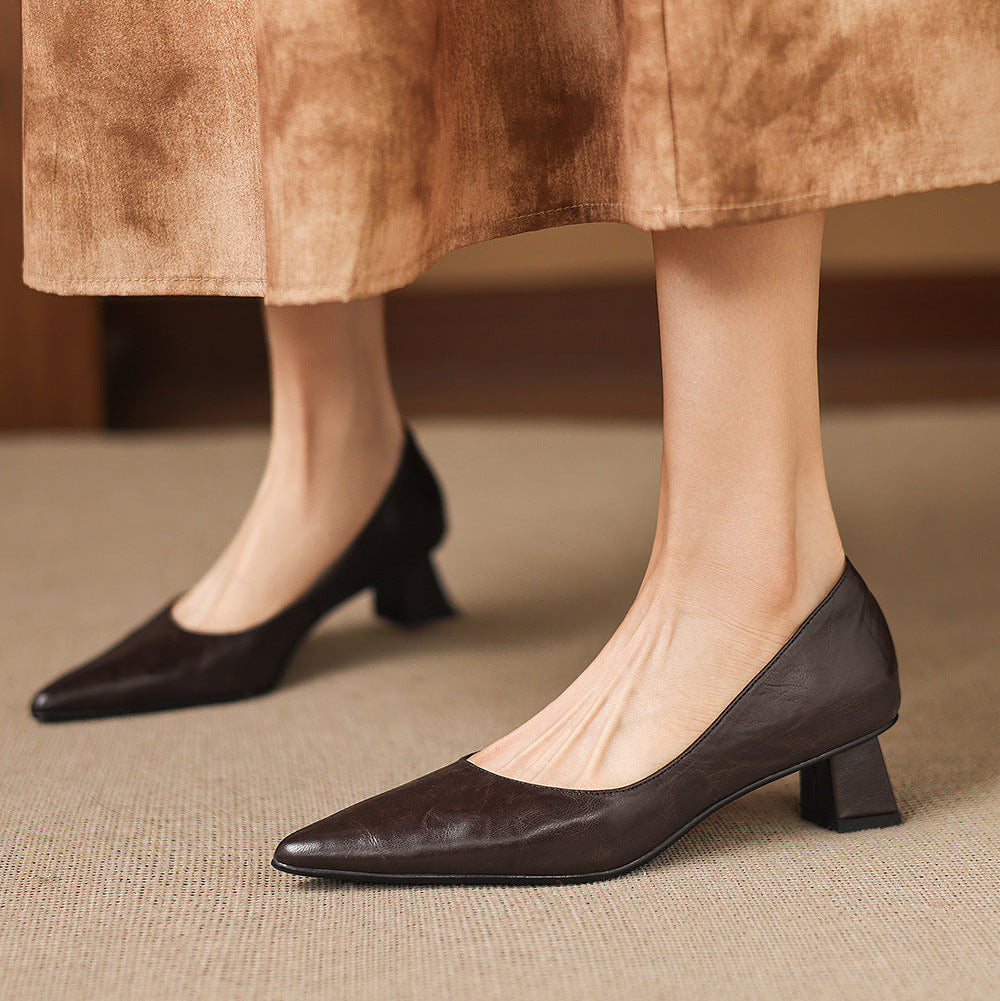 Jovia Genuine Leather Heels