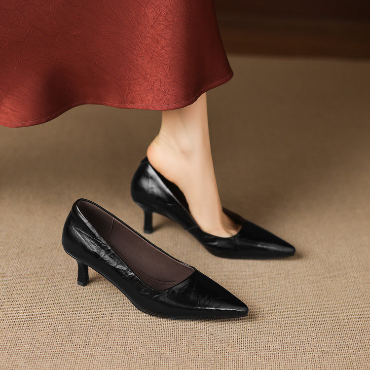 Emey Genuine Leather Heels