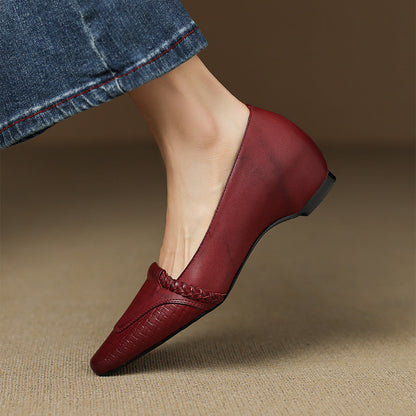 Alira Genuine Leather Wedge Pumps