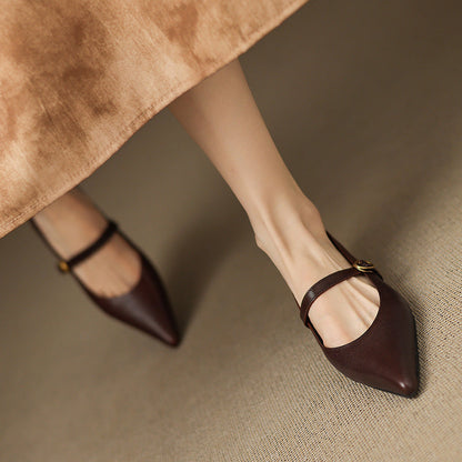 Delia Genuine Leather Heels