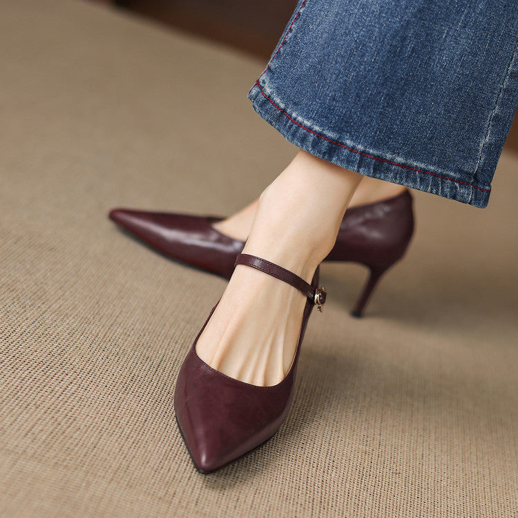 Helene Genuine Leather Heels