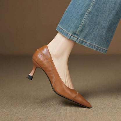 Elyra Genuine Leather Heels