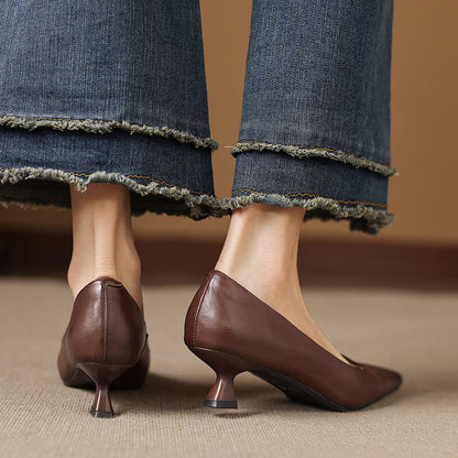 Bria Genuine Leather Heels