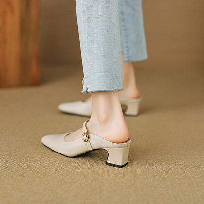 Zaya Genuine Leather Mules