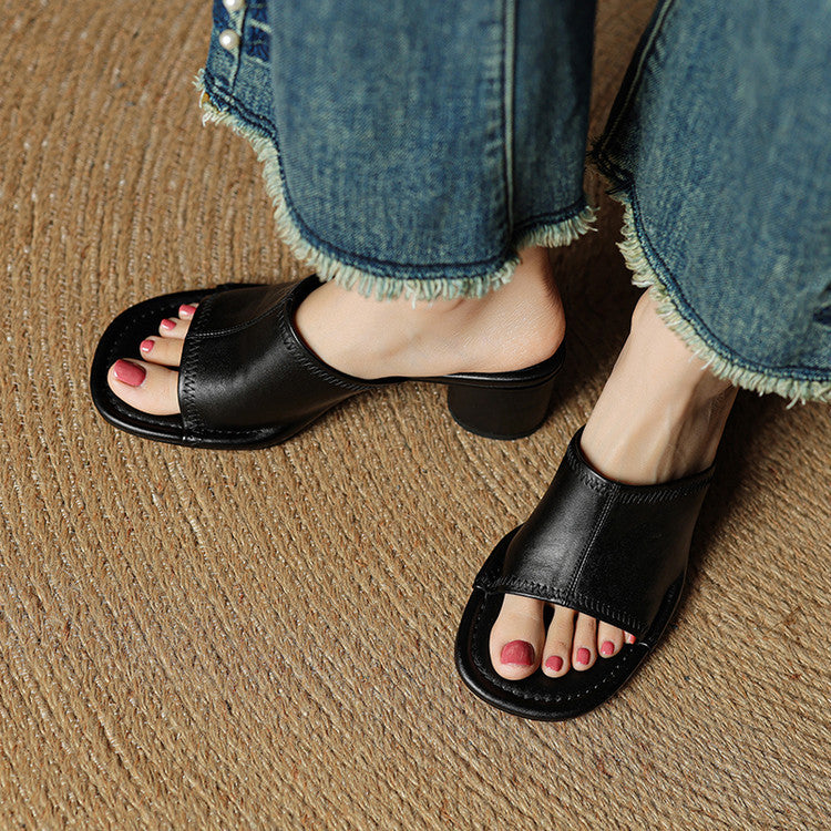 Brily Genuine Leather Mules