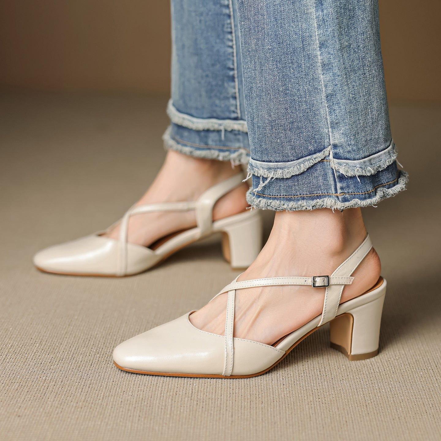 Blenza Genuine Leather Slingbacks