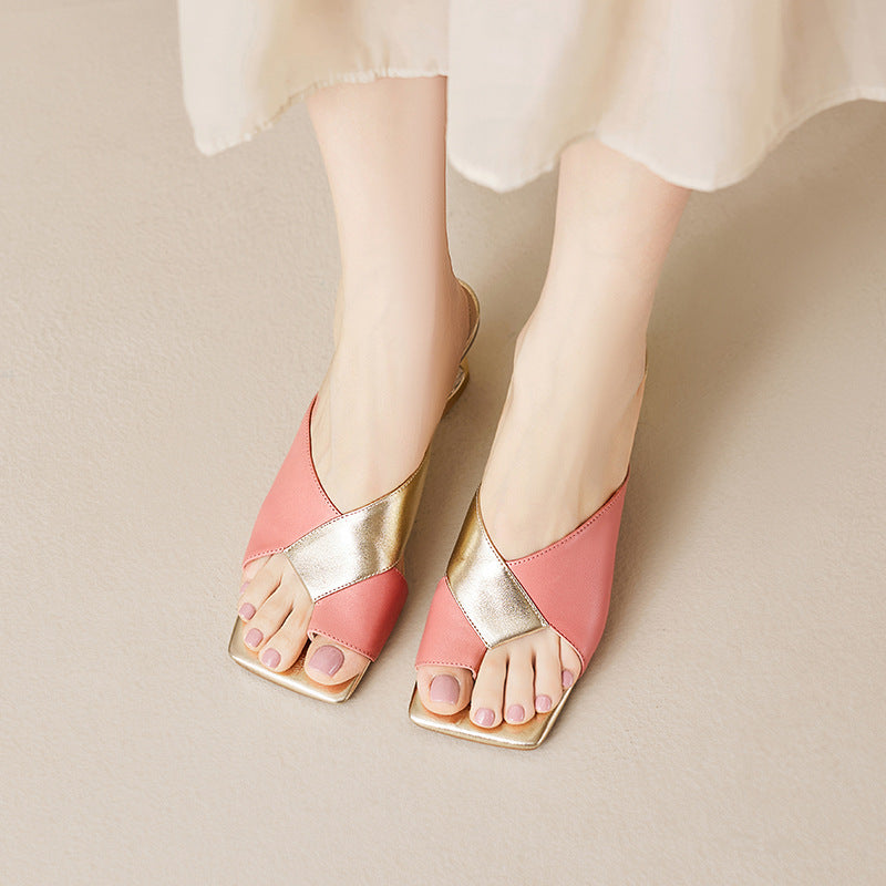 Avela Genuine Leather Toe-Loop Sandals