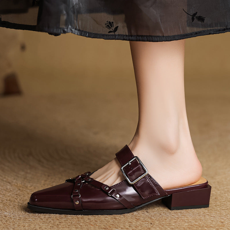 Renly Genuine Leather Slingbacks