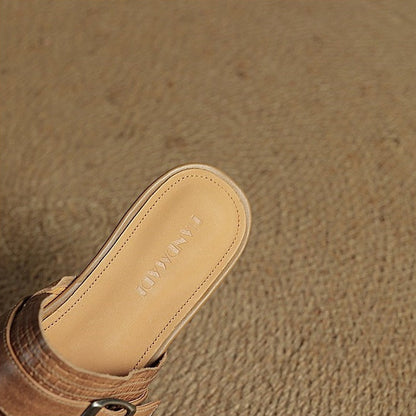 Hailey Genuine Leather Mules