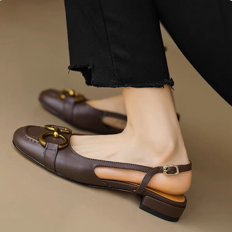 Brylo Genuine Leather Slingbacks