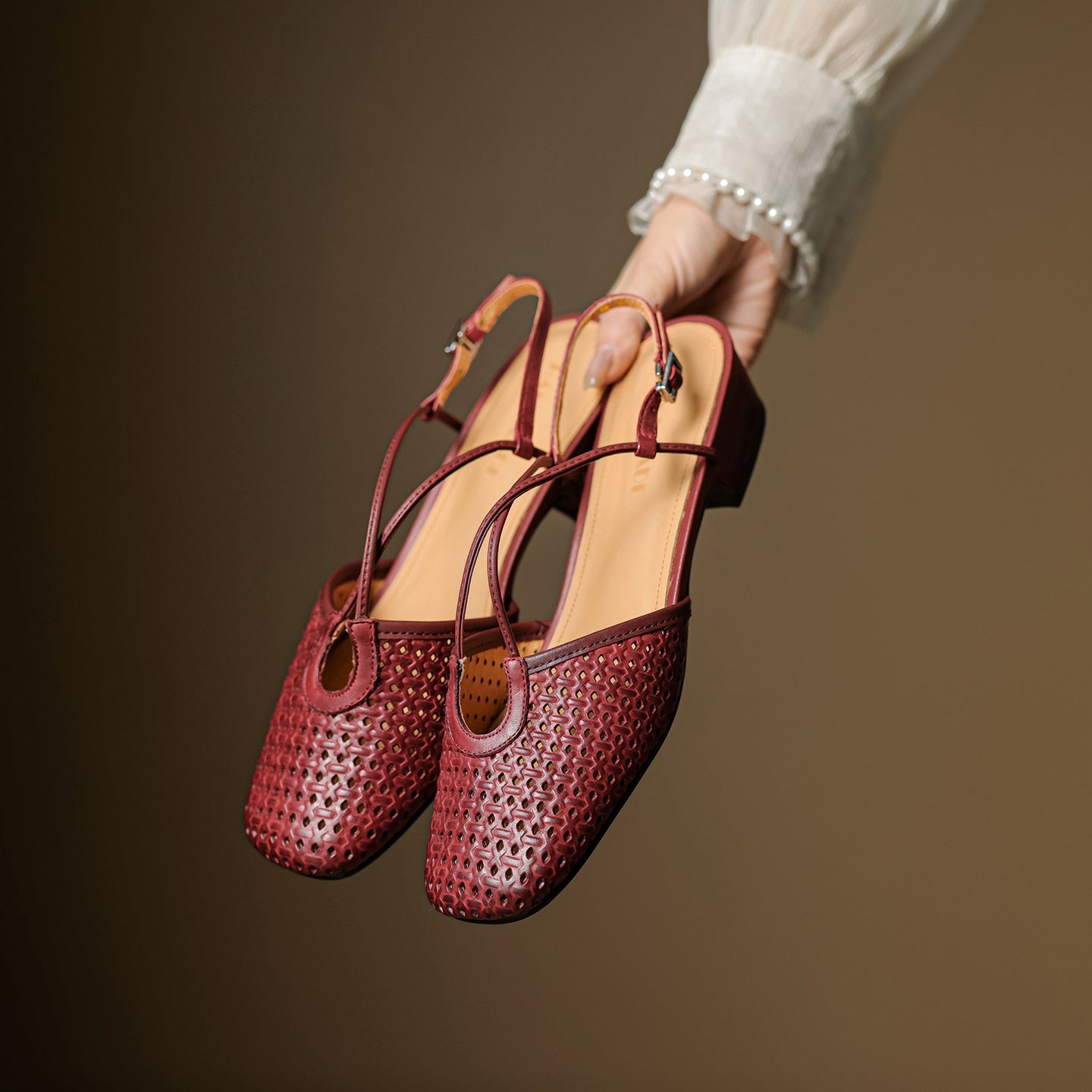 Opal Genuine Leather Slingbacks