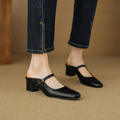 Zaya Genuine Leather Mules