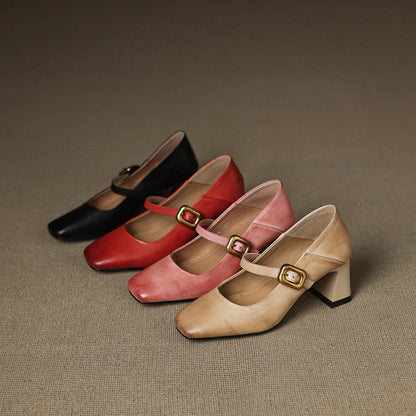 Zinia Genuine Leather Heels