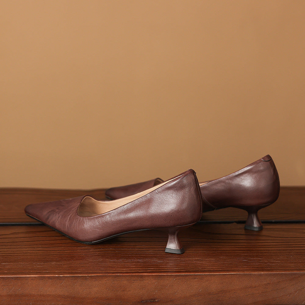 Bria Genuine Leather Heels
