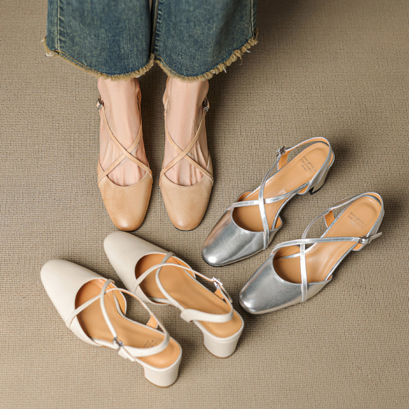 Blenza Genuine Leather Slingbacks