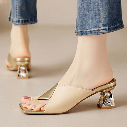 Avela Genuine Leather Toe-Loop Sandals