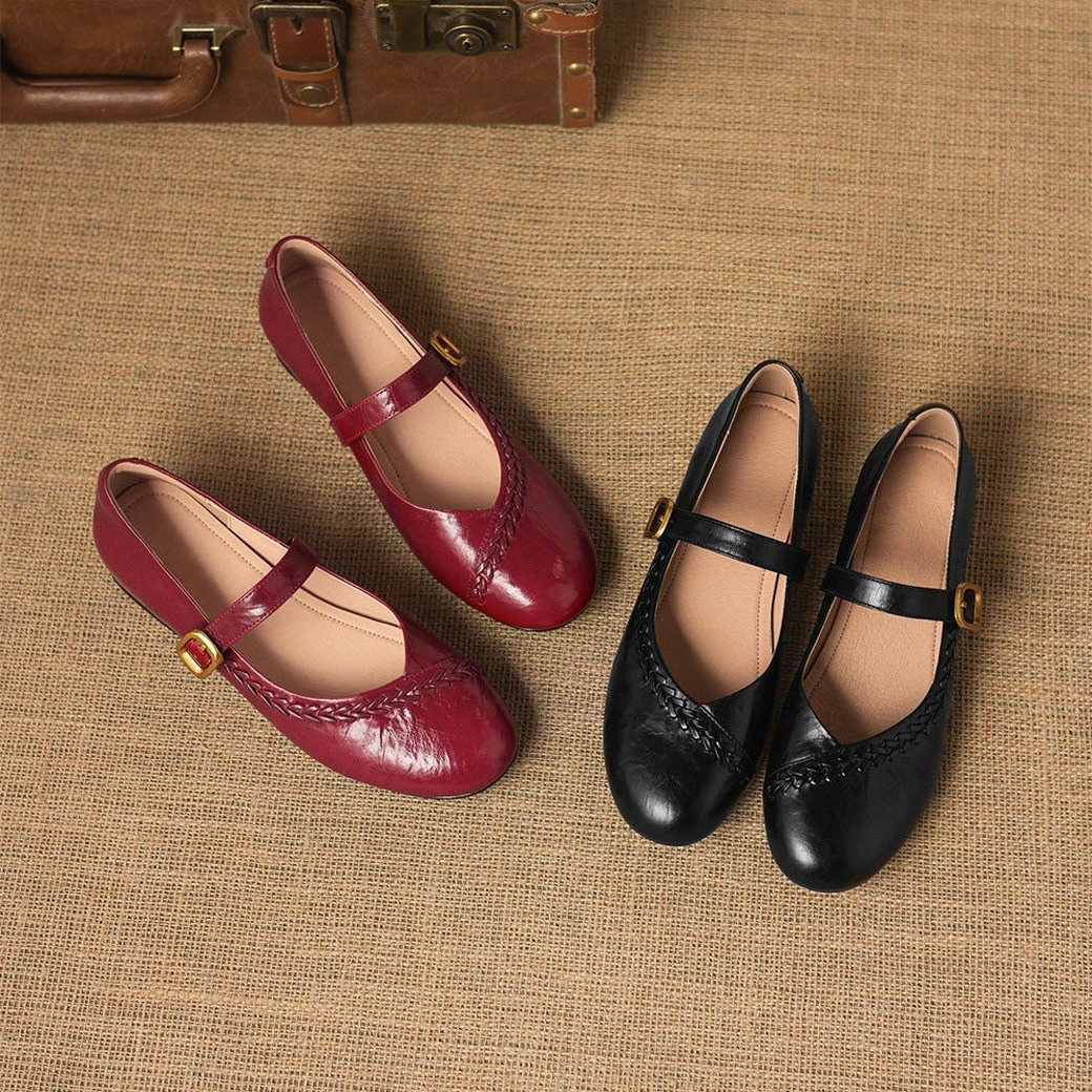 Zylen Genuine Leather Flats