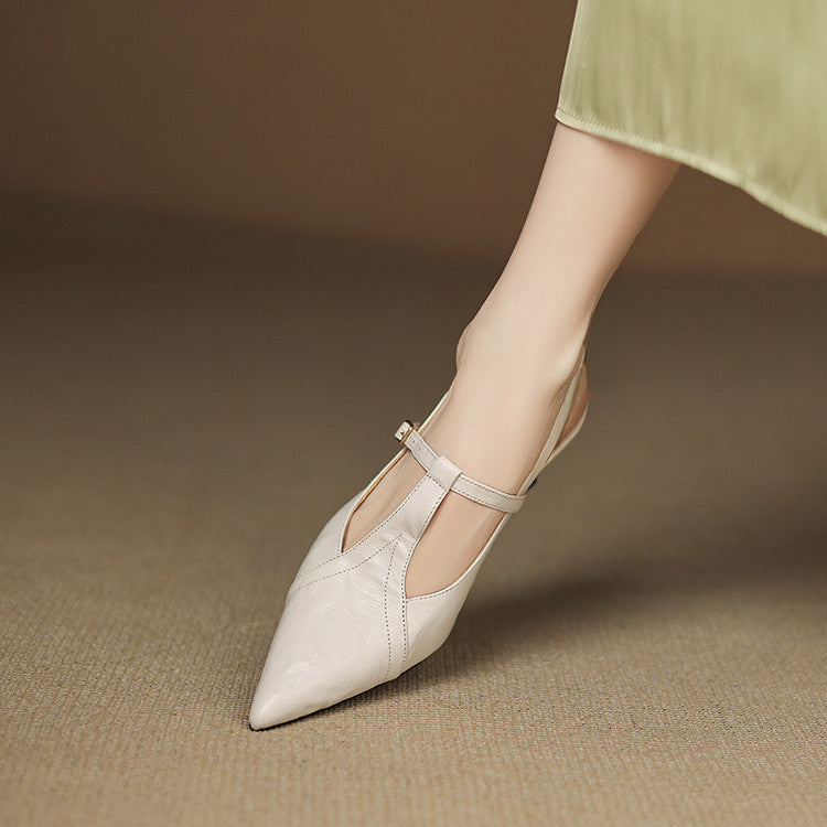 Noir Genuine Leather Heels