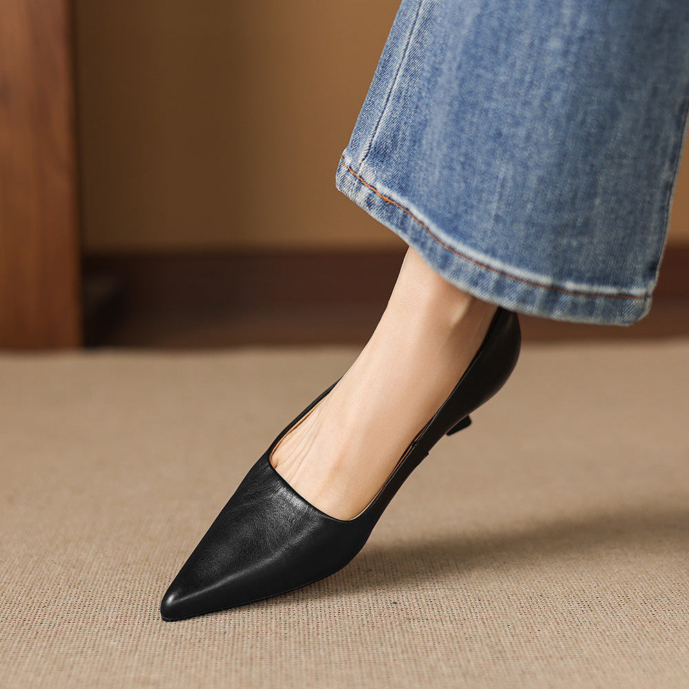 Bria Genuine Leather Heels