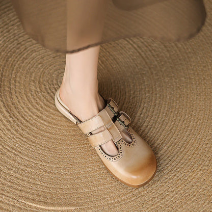 Adria Genuine Leather Mules